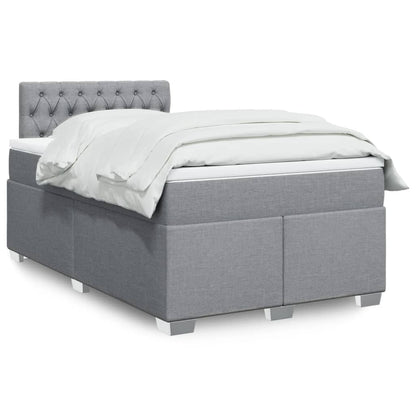 Boxspringbett Mit Matratze Stoff Hellgrau