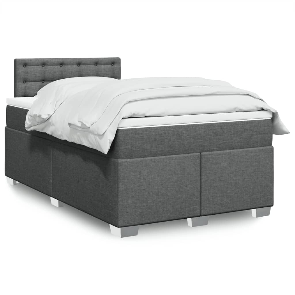 Boxspringbett Mit Matratze Stoff Dunkelgrau