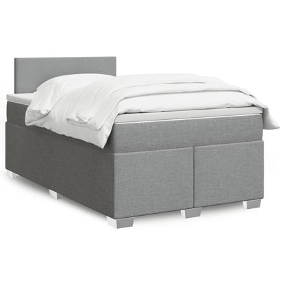 Boxspringbett Mit Matratze Stoff Hellgrau