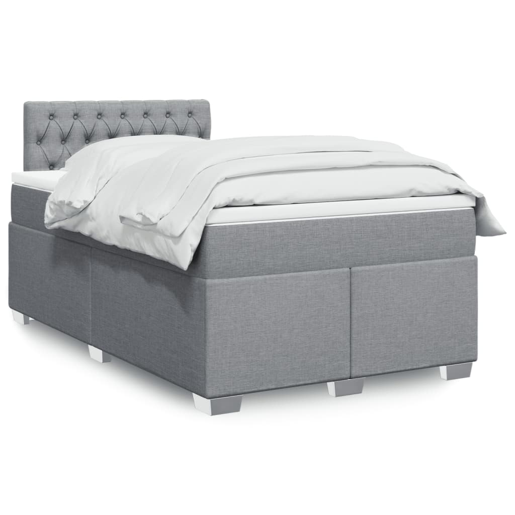 Boxspringbett Mit Matratze Stoff Hellgrau