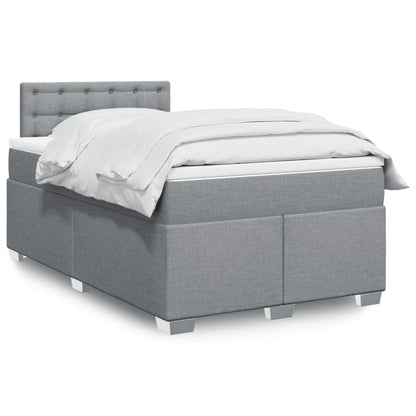 Boxspringbett Mit Matratze Stoff Hellgrau