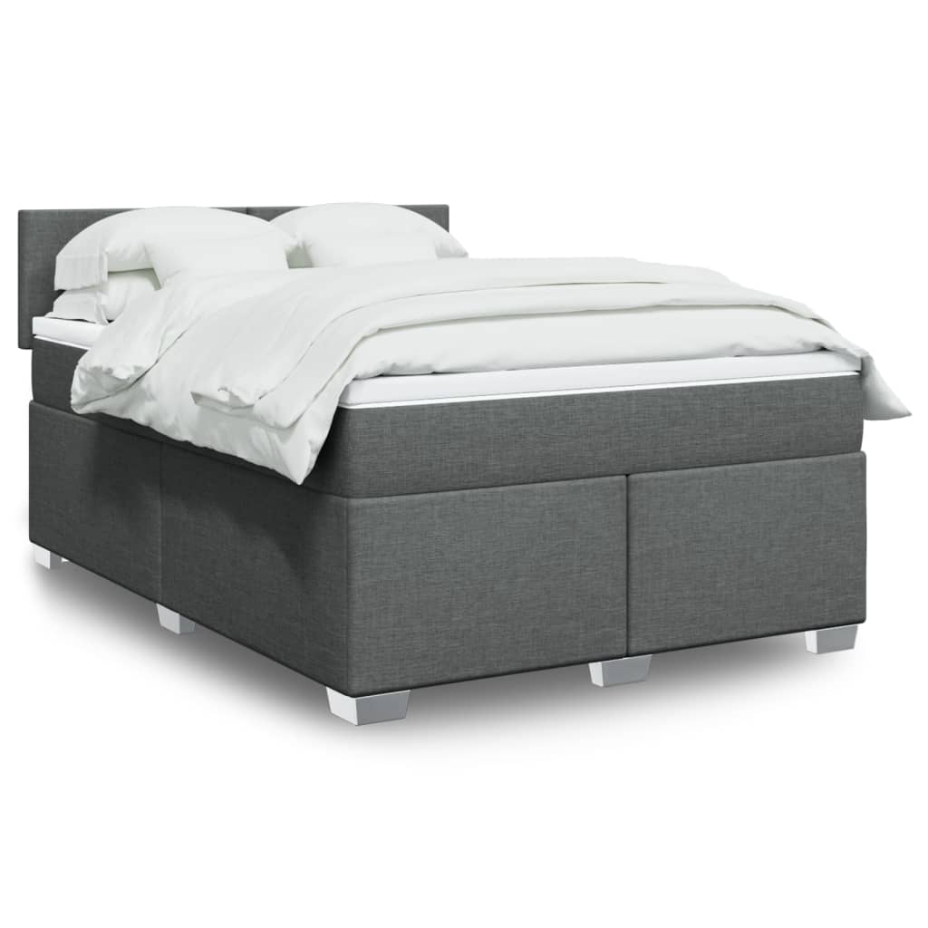 Boxspringbett Mit Matratze Stoff Dunkelgrau