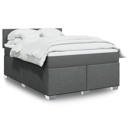 Boxspringbett Mit Matratze Stoff Dunkelgrau