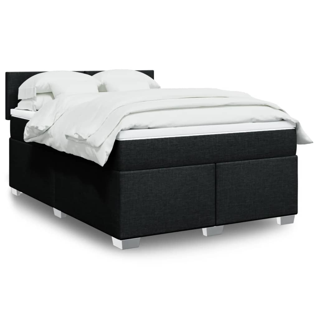 Boxspringbett Mit Matratze Stoff Schwarz