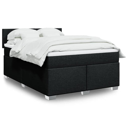 Boxspringbett Mit Matratze Stoff Schwarz