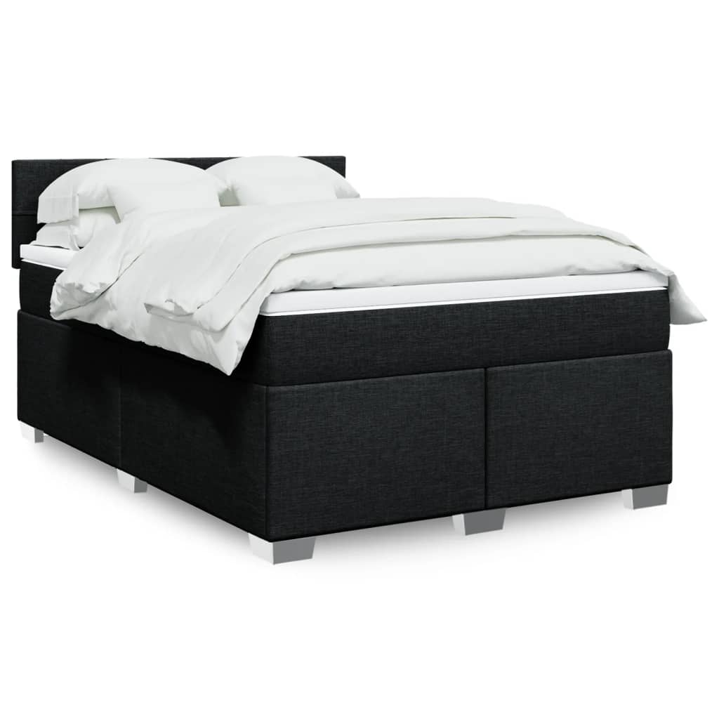 Boxspringbett Mit Matratze Stoff Schwarz