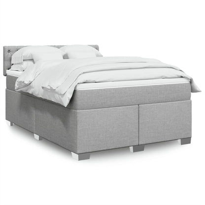 Boxspringbett Mit Matratze Stoff Hellgrau