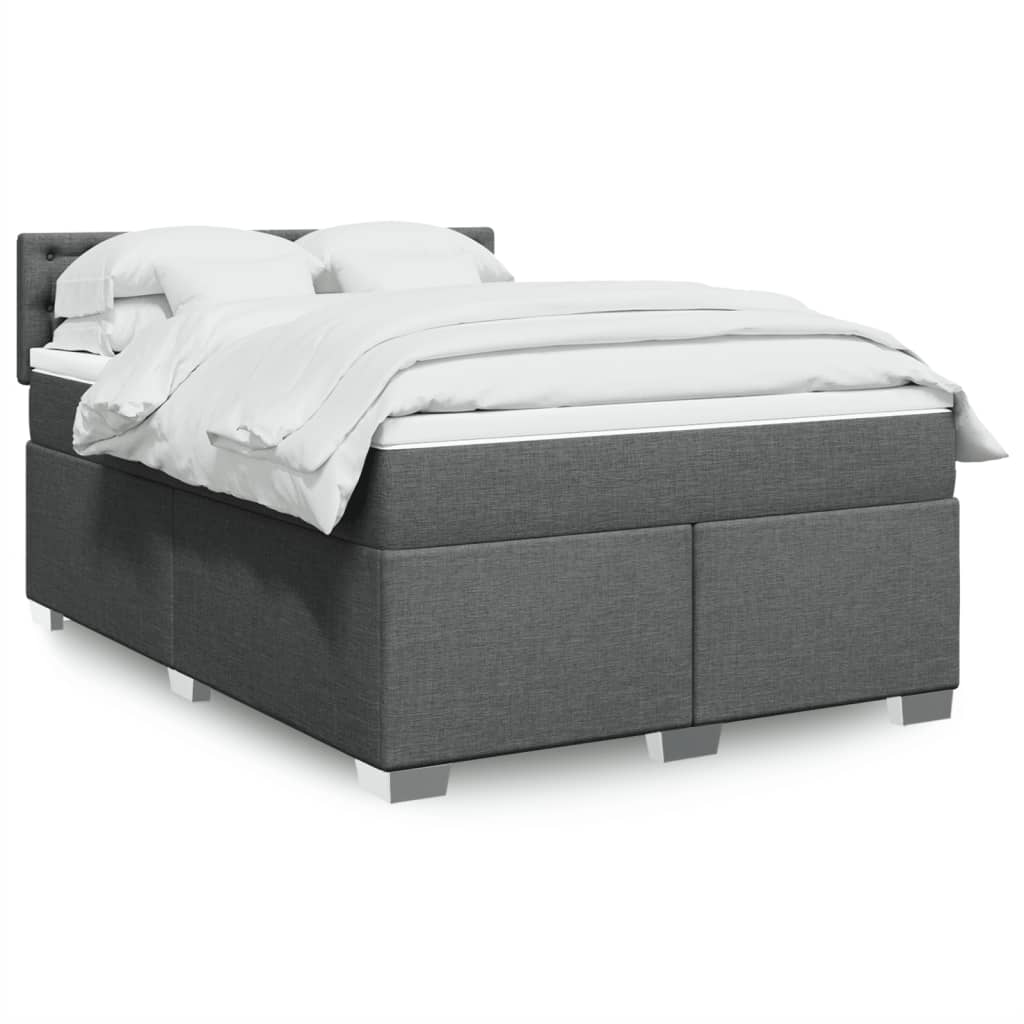 Boxspringbett Mit Matratze Stoff Dunkelgrau