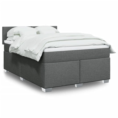 Boxspringbett Mit Matratze Stoff Dunkelgrau