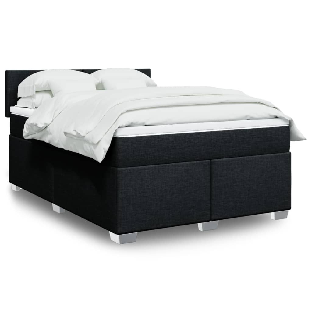 Boxspringbett Mit Matratze Stoff Schwarz