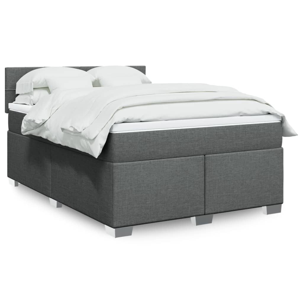 Boxspringbett Mit Matratze Stoff Dunkelgrau