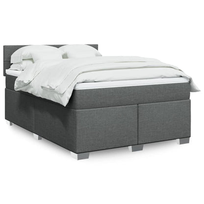 Boxspringbett Mit Matratze Stoff Dunkelgrau