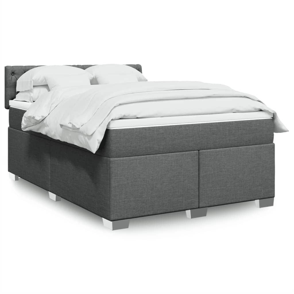 Boxspringbett Mit Matratze Stoff Dunkelgrau