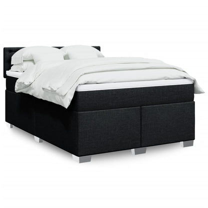 Boxspringbett Mit Matratze Stoff Schwarz