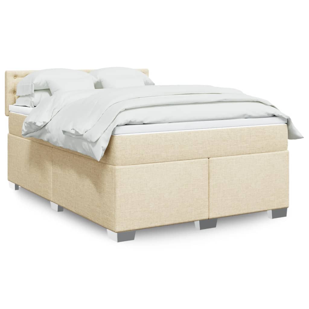 Boxspringbett Mit Matratze Stoff Creme