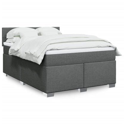 Boxspringbett Mit Matratze Stoff Dunkelgrau