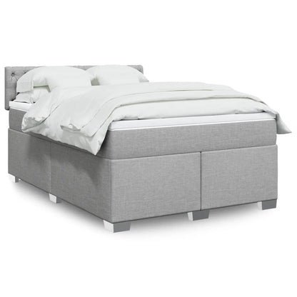 Boxspringbett Mit Matratze Stoff Hellgrau