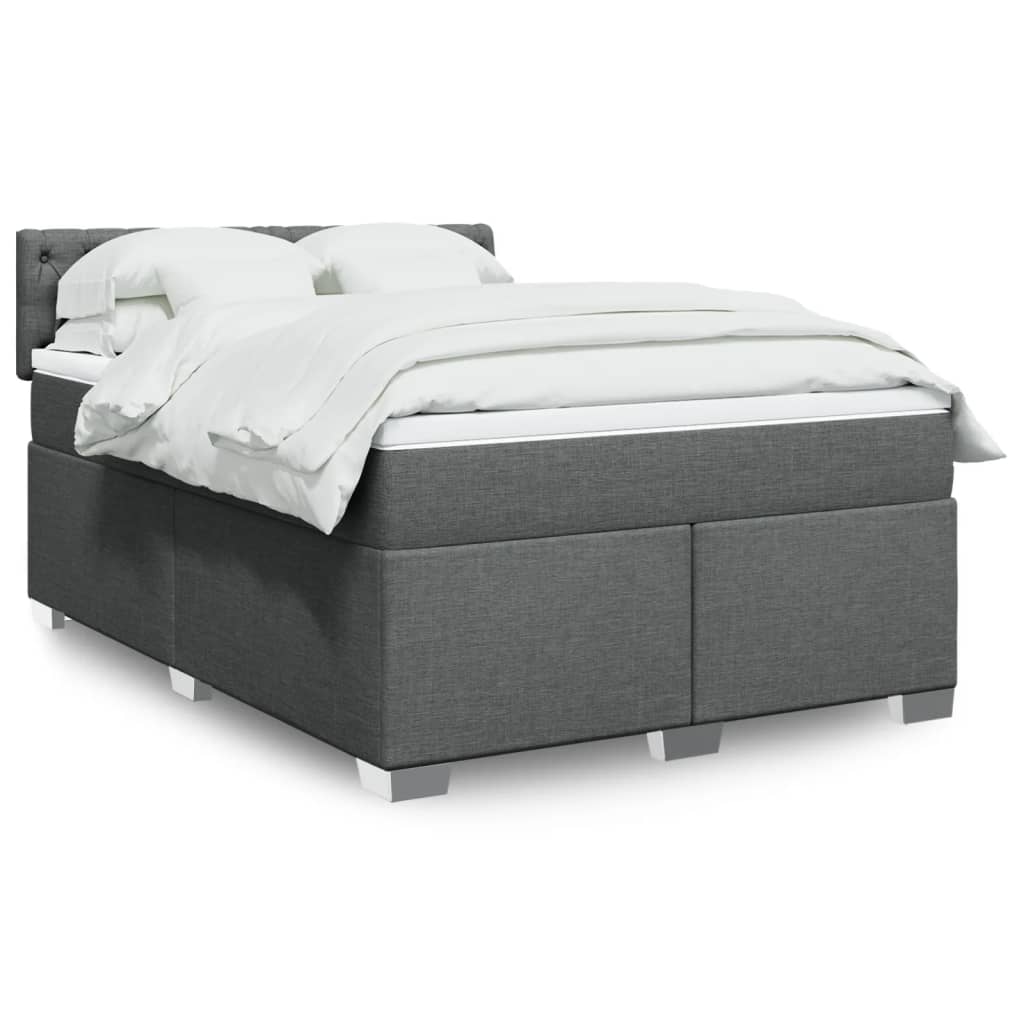 Boxspringbett Mit Matratze Stoff Dunkelgrau