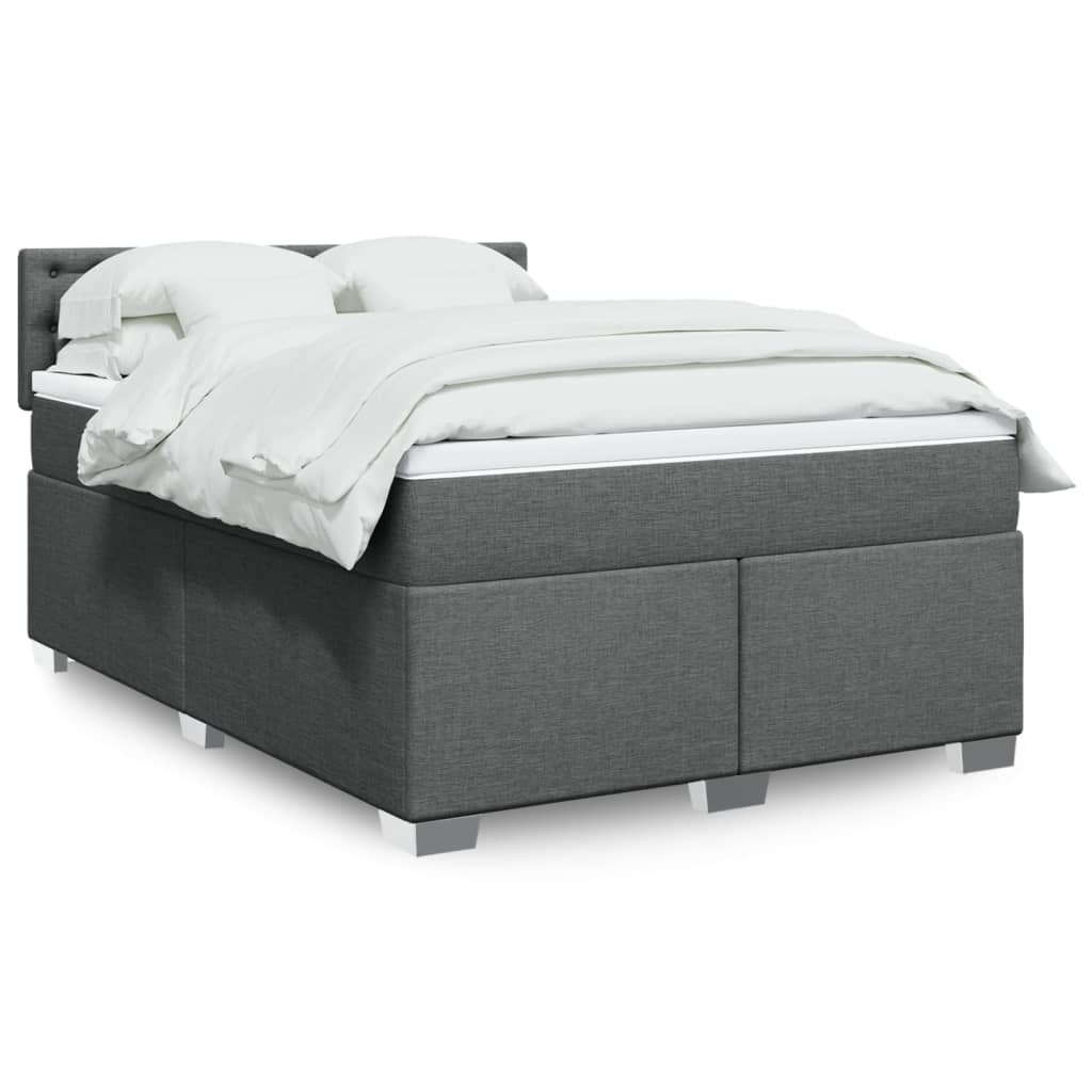 Boxspringbett Mit Matratze Stoff Dunkelgrau