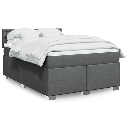 Boxspringbett Mit Matratze Stoff Dunkelgrau