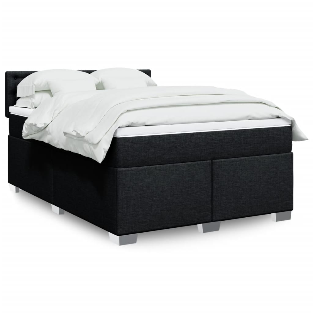 Boxspringbett Mit Matratze Stoff Schwarz