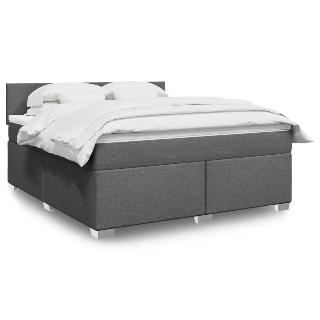 Boxspringbett Mit Matratze Stoff Dunkelgrau