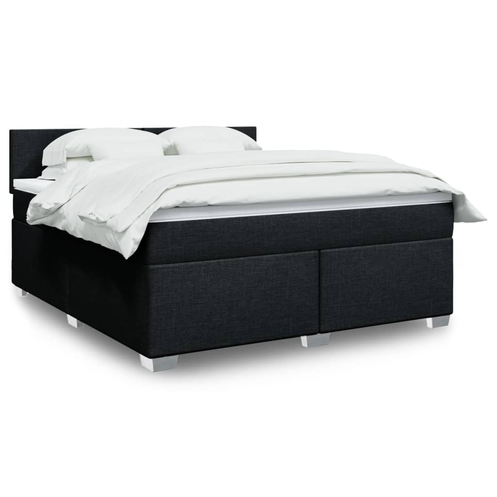 Boxspringbett Mit Matratze Stoff Schwarz