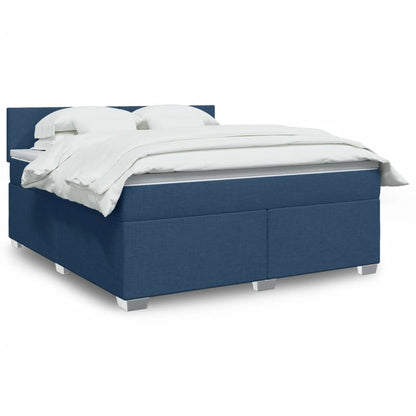 Boxspringbett Mit Matratze Stoff Blau