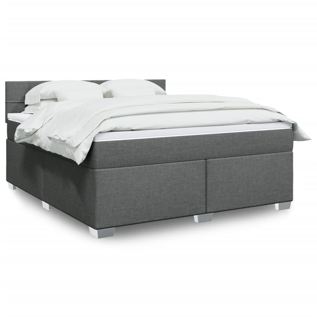 Boxspringbett Mit Matratze Stoff Dunkelgrau