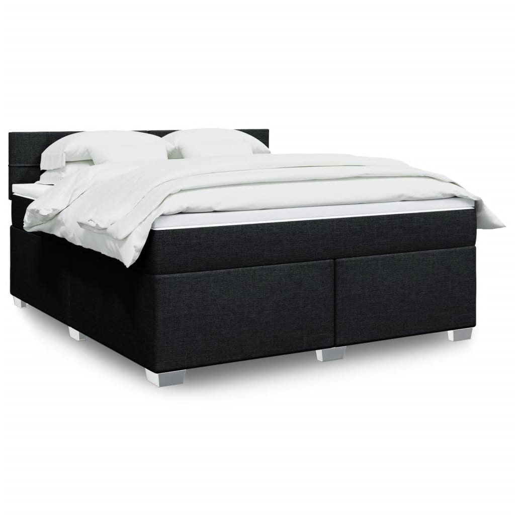 Boxspringbett Mit Matratze Stoff Schwarz