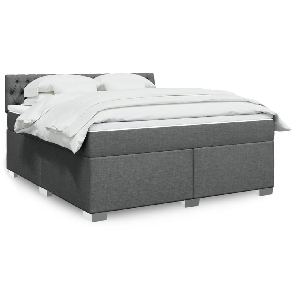 Boxspringbett Mit Matratze Stoff Dunkelgrau