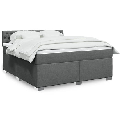 Boxspringbett Mit Matratze Stoff Dunkelgrau