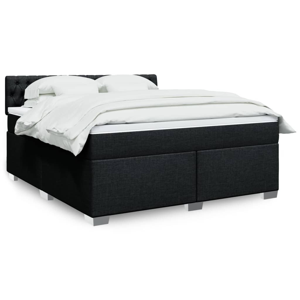 Boxspringbett Mit Matratze Stoff Schwarz