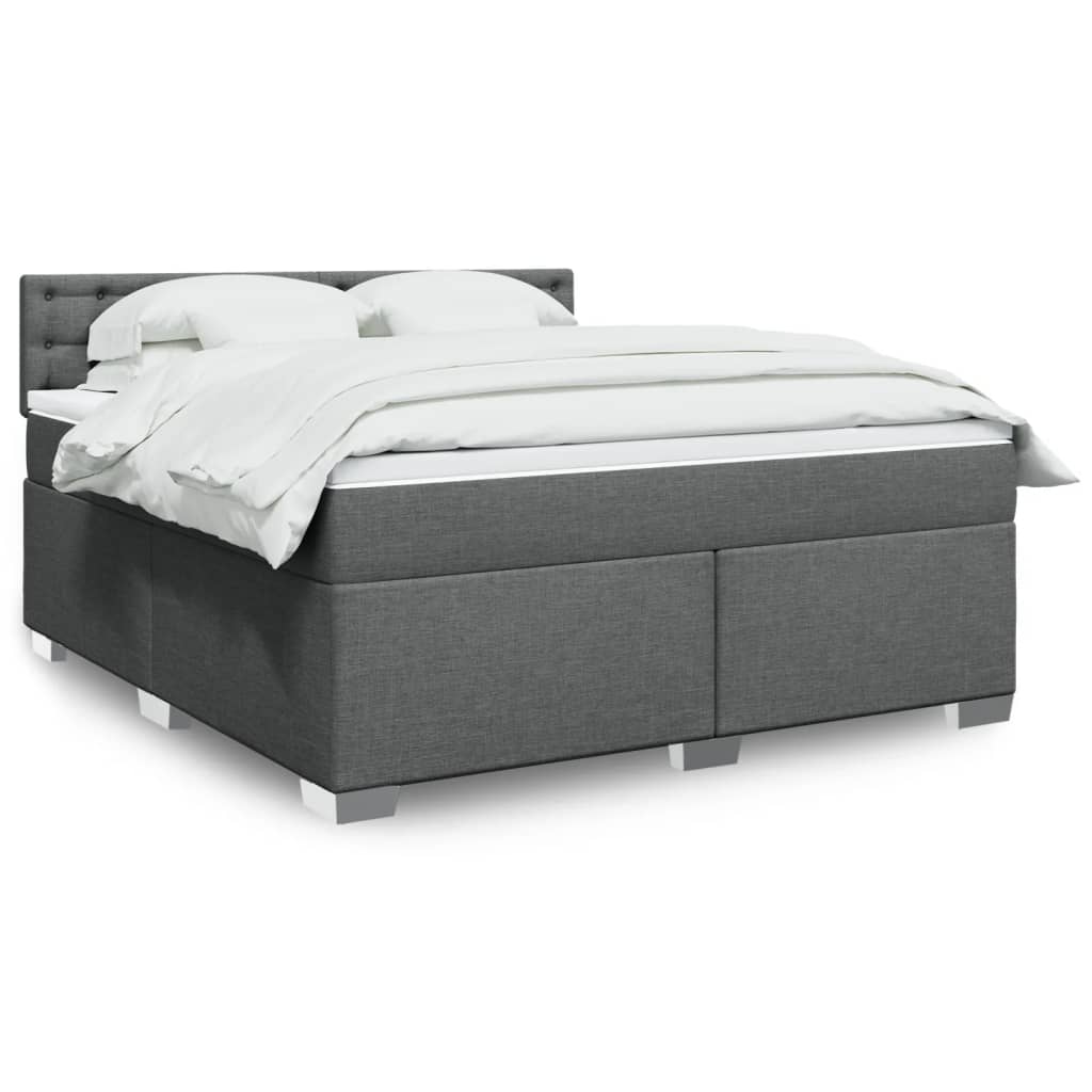Boxspringbett Mit Matratze Stoff Dunkelgrau