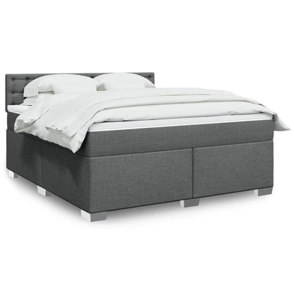 Boxspringbett Mit Matratze Stoff Dunkelgrau