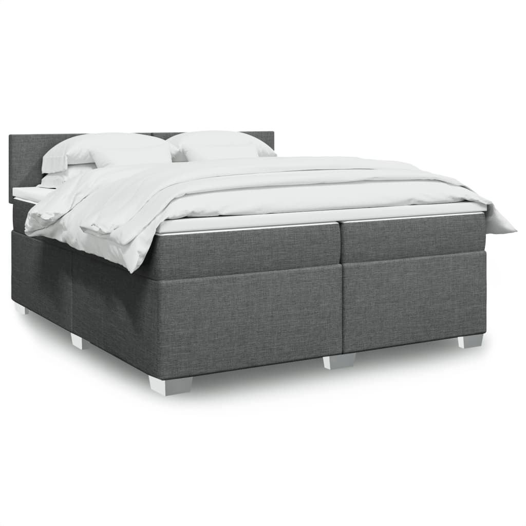 Boxspringbett Mit Matratze Stoff Dunkelgrau