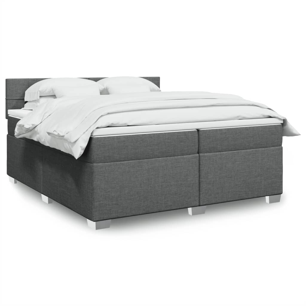 Boxspringbett Mit Matratze Stoff Dunkelgrau