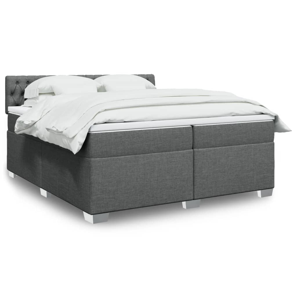 Boxspringbett Mit Matratze Stoff Dunkelgrau
