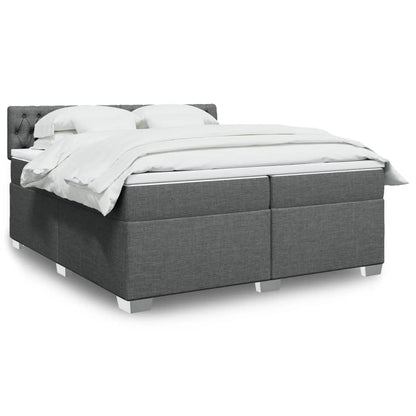 Boxspringbett Mit Matratze Stoff Dunkelgrau