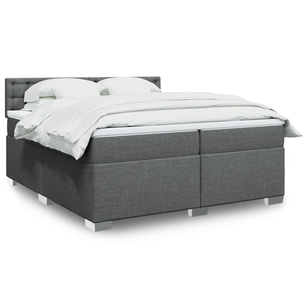 Boxspringbett Mit Matratze Stoff Dunkelgrau