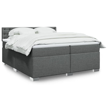 Boxspringbett Mit Matratze Stoff Dunkelgrau
