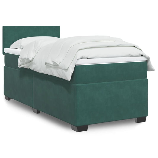 Boxspringbett Mit Matratze Samt Dunkelgrün