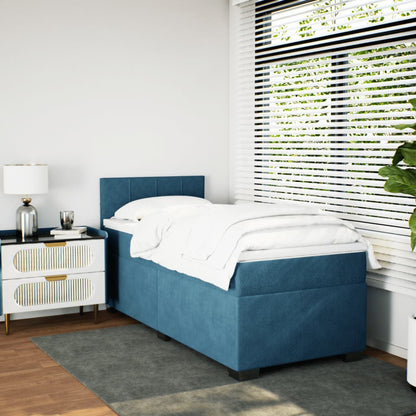 Boxspringbett Mit Matratze Samt Blau