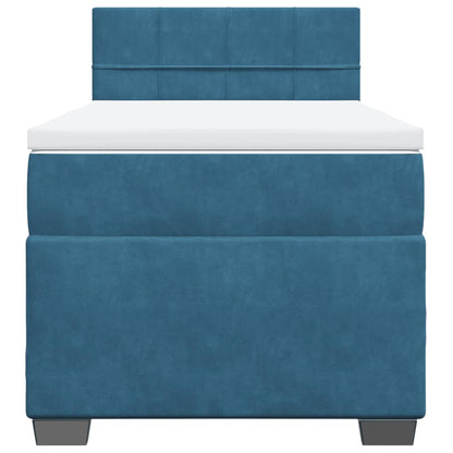 Boxspringbett Mit Matratze Samt Blau