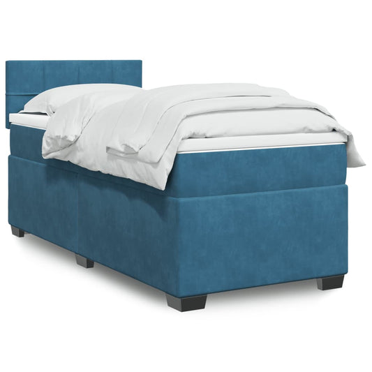 Boxspringbett Mit Matratze Samt Blau