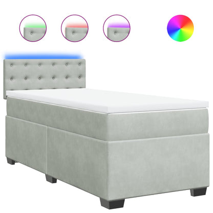 Boxspringbett Mit Matratze Samt Hellgrau