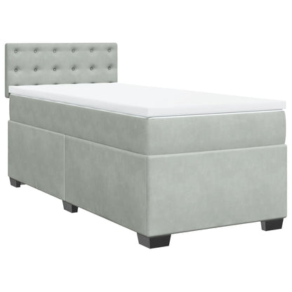 Boxspringbett Mit Matratze Samt Hellgrau