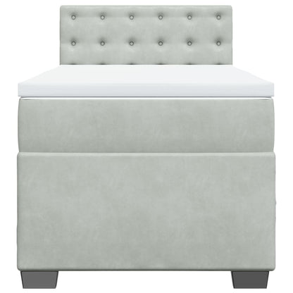 Boxspringbett Mit Matratze Samt Hellgrau