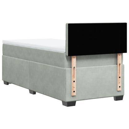 Boxspringbett Mit Matratze Samt Hellgrau