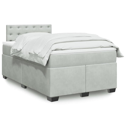 Boxspringbett Mit Matratze Samt Hellgrau